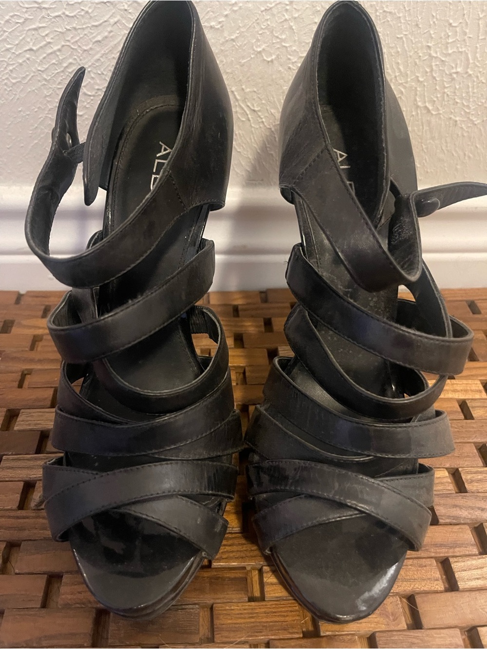 ALDO Black Multi-Strap High Heel Sandals